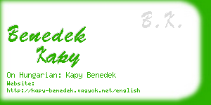 benedek kapy business card